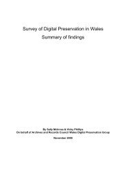 Survey of Digital Preservation in Wales Summary of findings