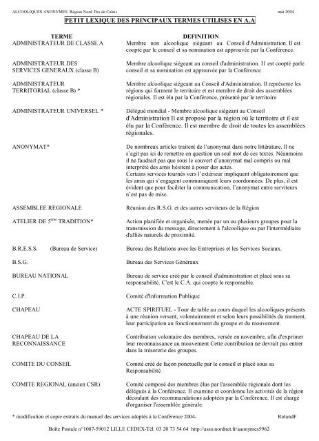 PETIT LEXIQUE DES PRINCIPAUX TERMES UTILISES Nordnet