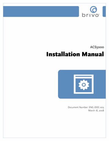 ACS5000 Installation Manual - Brivo Systems
