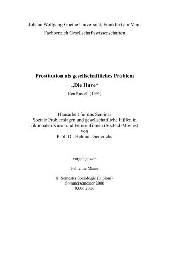 Prostitution als gesellschaftliches Problem âDie Hureâ