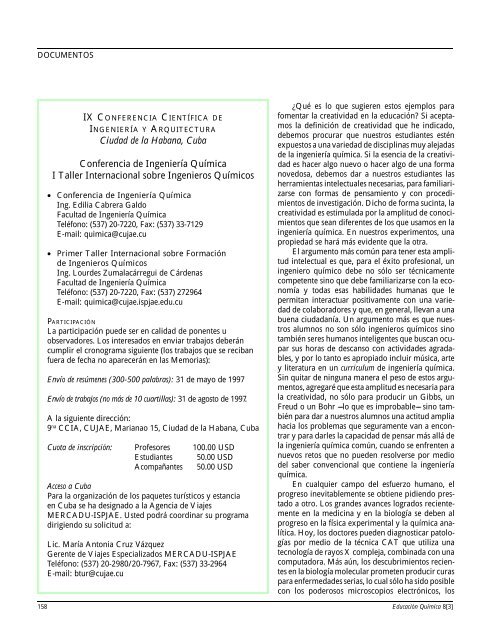 Educación Química, vol. 08, núm. 3 - Coordinación de Actualización ...