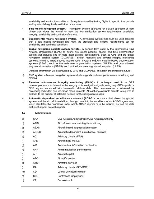 ac 91-004 srvsop - ICAO