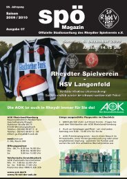 HSV Langenfeld SpÃ¶-Magazin - 26. Jhg ... - beim Rheydter SV