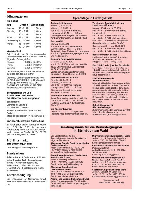 Mitteilungsblatt April - Ludwigsstadt