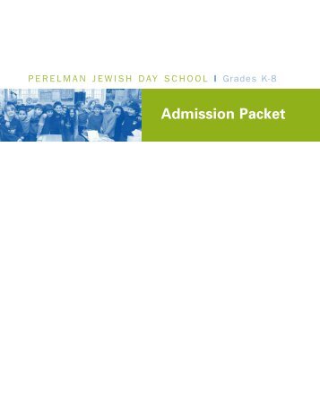 Admission Packet - Perelman Jewish Day School