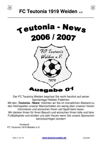 FC Teutonia 1919 Weiden eV - Bilder des FC Teutonia Weiden