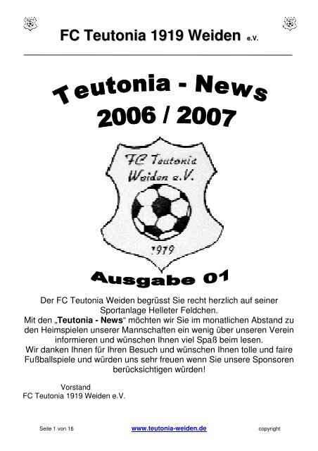 FC Teutonia 1919 Weiden eV - Bilder des FC Teutonia Weiden