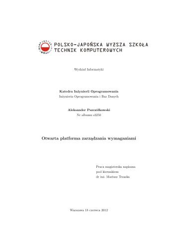 Otwarta platforma zarzÄdzania wymaganiami - pjwstk