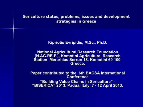 Country report Greece - BACSA