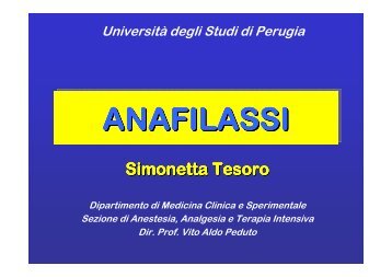 ANAFILASSI - FacoltÃ  di Medicina e Chirurgia - UniversitÃ  degli ...