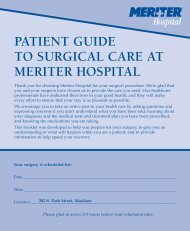 patient guide to surgical care at meriter hospital - Meriter Health ...