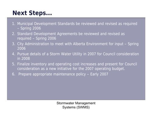 Storm Water Management Plan - The City of Spruce Grove