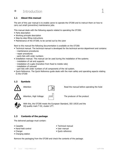 Download Hoist user manual - Access Lifts Limited
