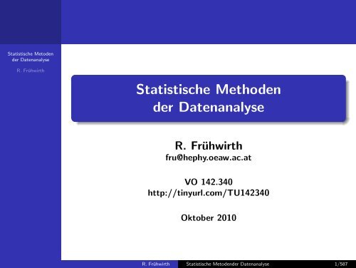 Statistische Methoden der Datenanalyse - HEPHY