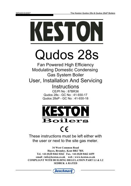 Keston-Qudos-28s-Installation-manual - BHL.co.uk