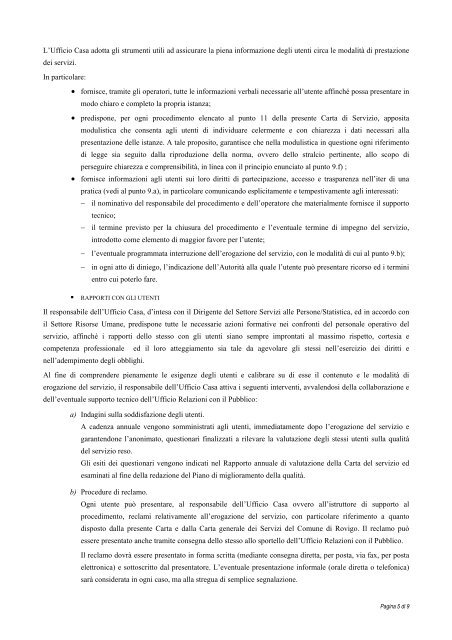 Carta Servizio Casa - Comune di Rovigo