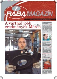 Magazin letÃ¶ltÃ©se PDF formÃ¡tumban - RÃBA JÃ¡rmÅ±ipari Holding Nyrt.