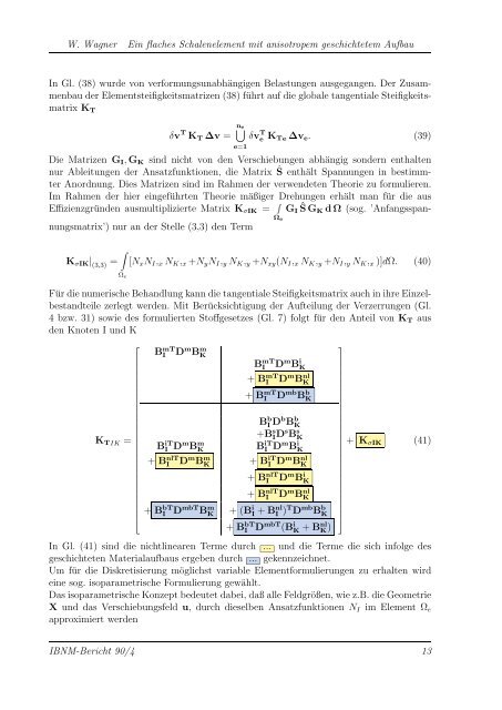 Ein flaches Schalenelement mit anisotropem geschichtetem Aufbau