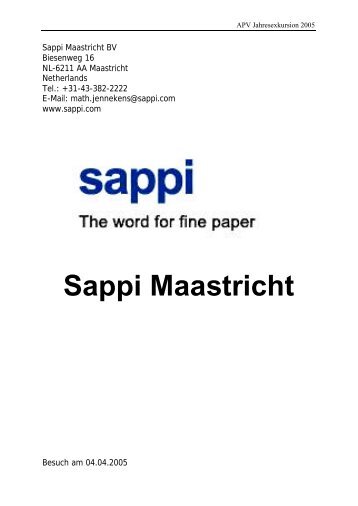 Sappi Maastricht BV - APV Graz