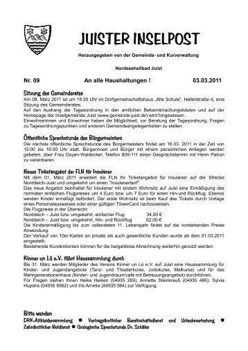 JUISTER INSELPOST - Inselgemeinde Juist