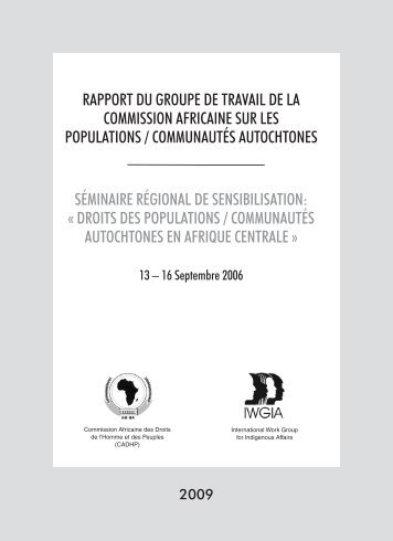rapport du groupe de travail de la commission africaine sur les ...