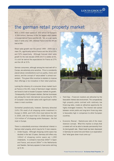 Six German Retail Properties - the Louis Group International ...