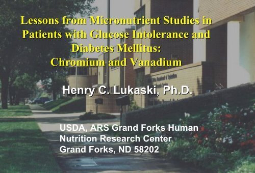 Lessons from Micronutrient Studies in Patients with Glucose ...