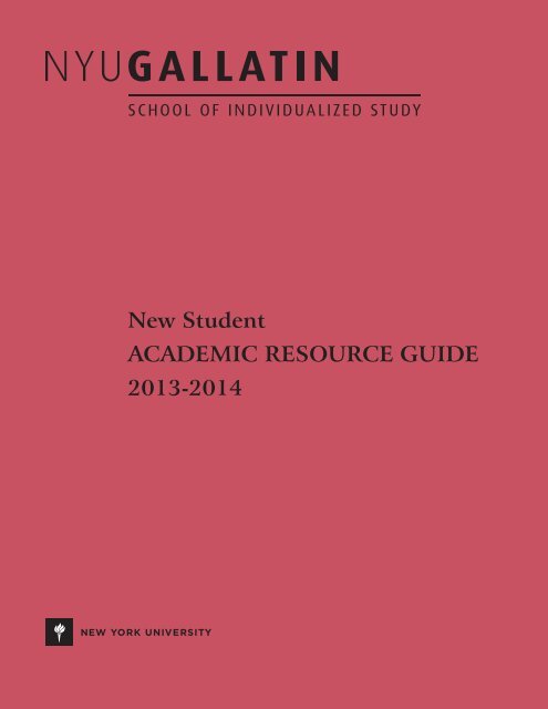 New Student ACADEMIC RESOURCE GUIDE 2013-2014