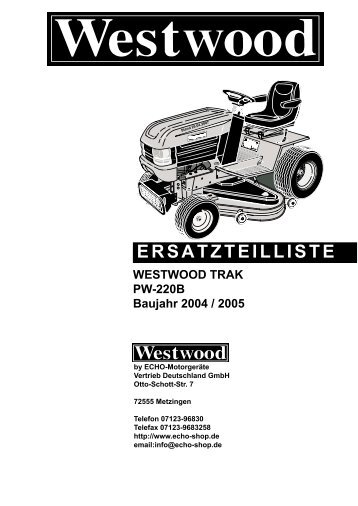 Westwood PW-220B Bj. 2004 und 2005 - Gartentechnik-Bremen