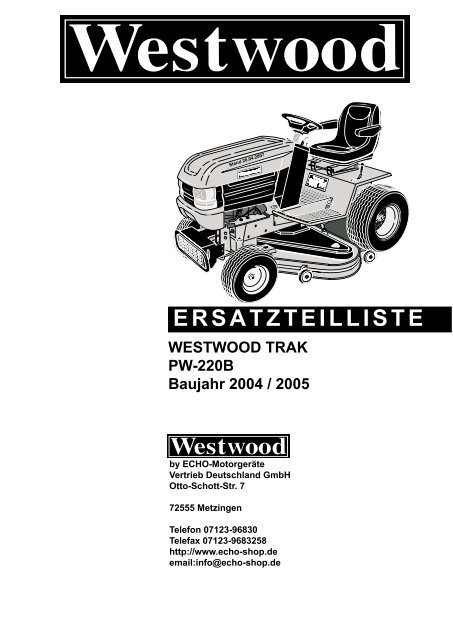 Westwood PW-220B Bj. 2004 und 2005 - Gartentechnik-Bremen