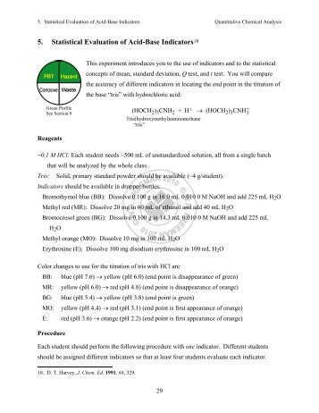 Exp_5 - Statistical Evaluation of Acid-Base Indicators