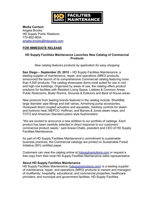 HD Supply Facilities Maintenance Launches New Catalog of ...