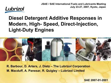 Diesel Detergent Additive Responses in Modern, High ... - Lubrizol