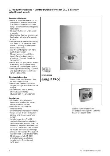 2. Produktvorstellung – Elektro-Durchlauferhitzer VED E exclusiv IP 25