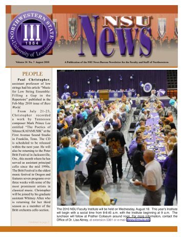 NSU News August 20101 - Northwestern State University