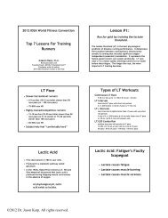 Lesson #1: LT Pace Types of LT Workouts Lactic Acid Lactic ... - Idea