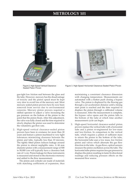 METROLOGY 101: PISTON PROVER DESIGN - Cal Lab Magazine