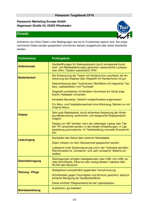 Testbericht Toughbook CF19