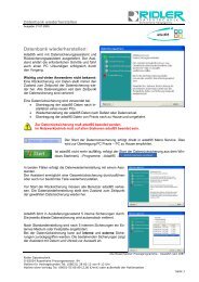 adad95 Dokumentation: Datenbank wiederherstellen