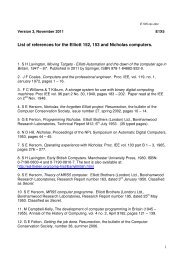 List of references - Our Computer Heritage