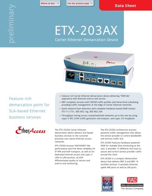 ETX-203AX - Connect Data