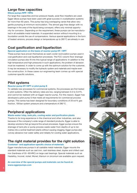 Chemical Industry: Applications for Egger Pumps in chemical plants