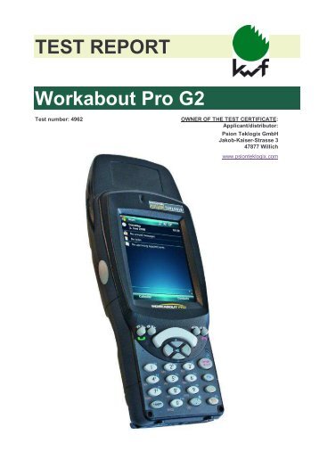 TEST REPORT Workabout Pro G2