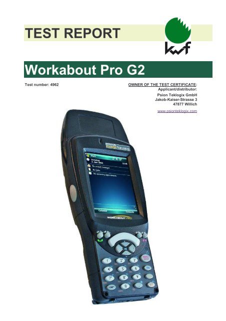 TEST REPORT Workabout Pro G2