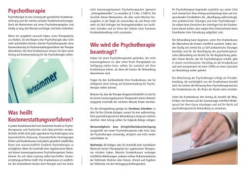 Psychotherapie Was heißt Kostenerstattungsverfahren? Wie wird ...