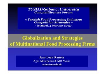 Globalization and Strategies of Multinational Food Processing ... - REF