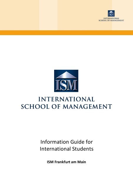 Study Guide ISM Frankfurt