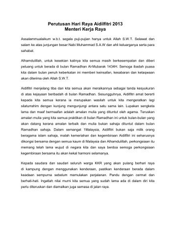 Ucapan Perasmian Menteri Kerja Raya di Seminar Integriti 