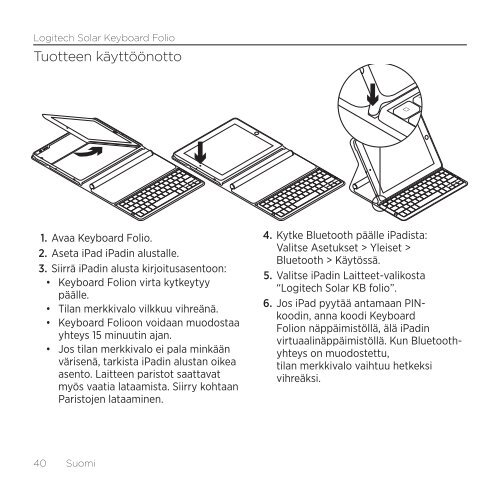 Getting started with Logitech® Solar Keyboard Folio