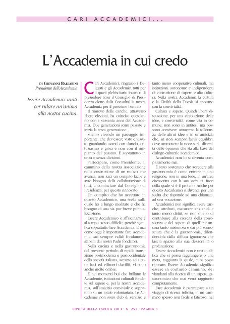 Luglio 2013 - Accademia Italiana della Cucina